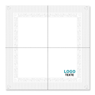 serviette de table blanche 40x40 a personnaliser avec logo et texte