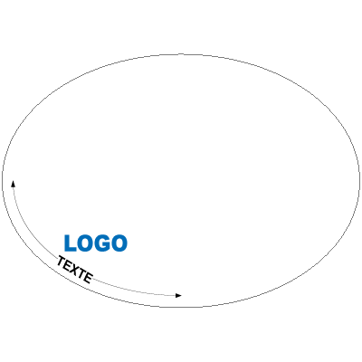 set de table blanc a personnaliser ovale 28 x 39 - logo texte