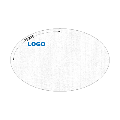 set de table blanc a personnaliser ovale 21 x 33 - logo texte