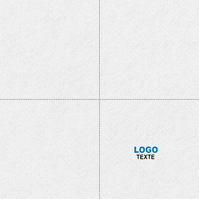 serviette de table blanche 40 x 40 a personnaliser avec logo et texte