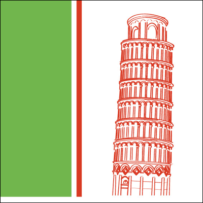 serviette de table italia 40 x 40 - 2 couleurs